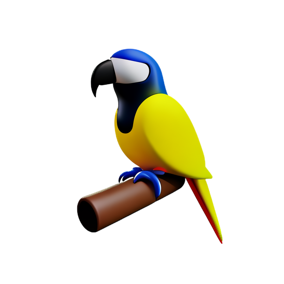 parrot 3d rendering icon illustration png