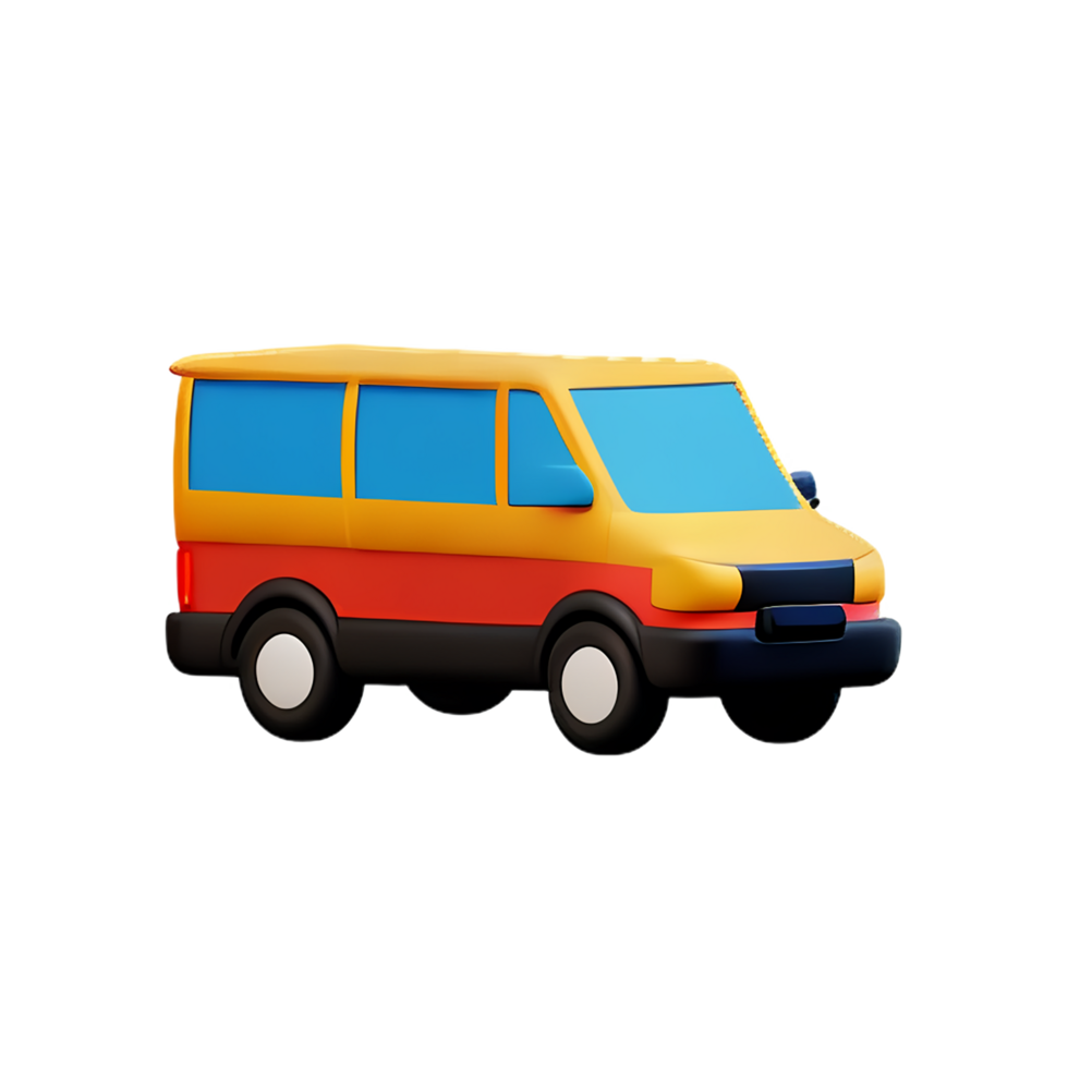 van 3d rendering icon illustration png