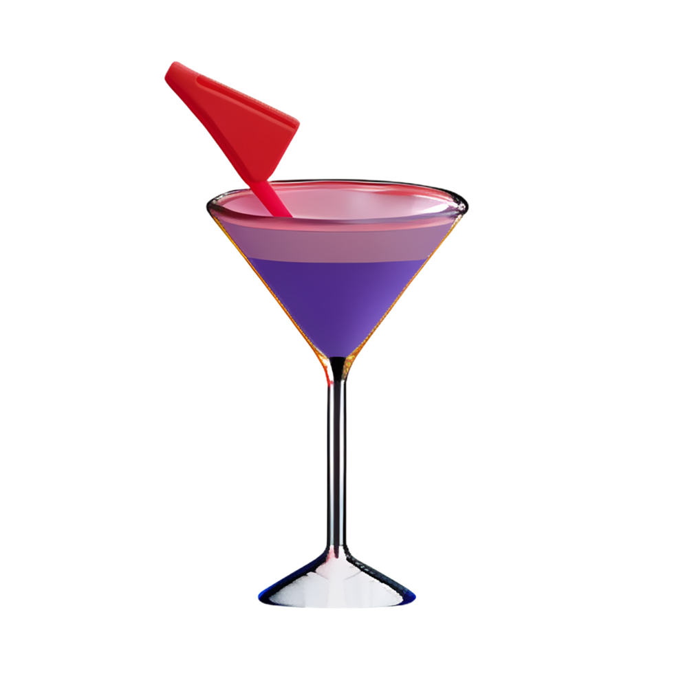 cocktail 3d rendering icon illustration png