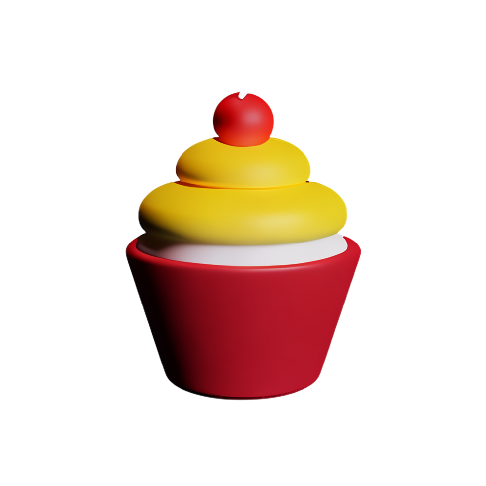 Cupcake 3d Rendern Symbol Illustration png