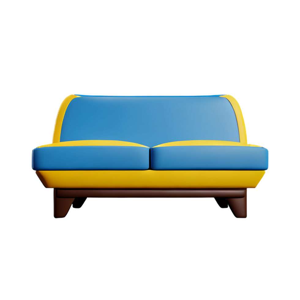 sofa 3d rendering icon illustration png