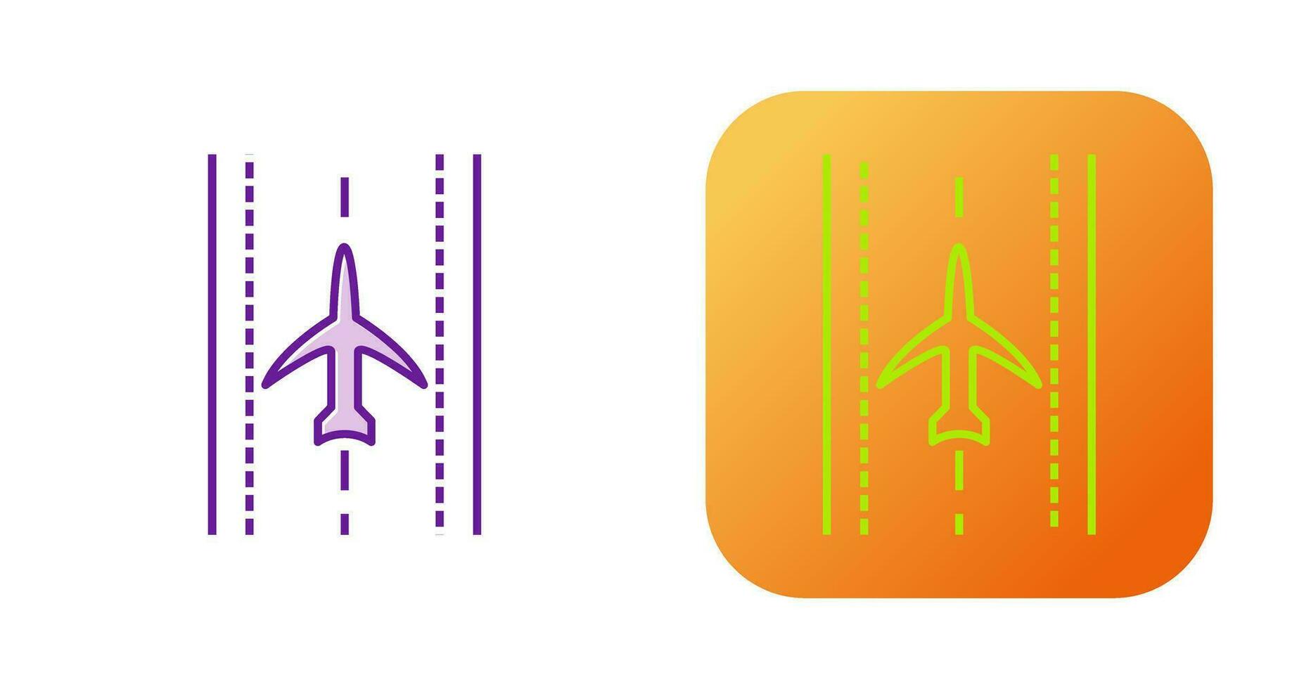 Plane on Runway Vector Icon