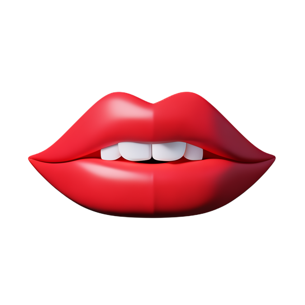 lip 3d rendering icon illustration png
