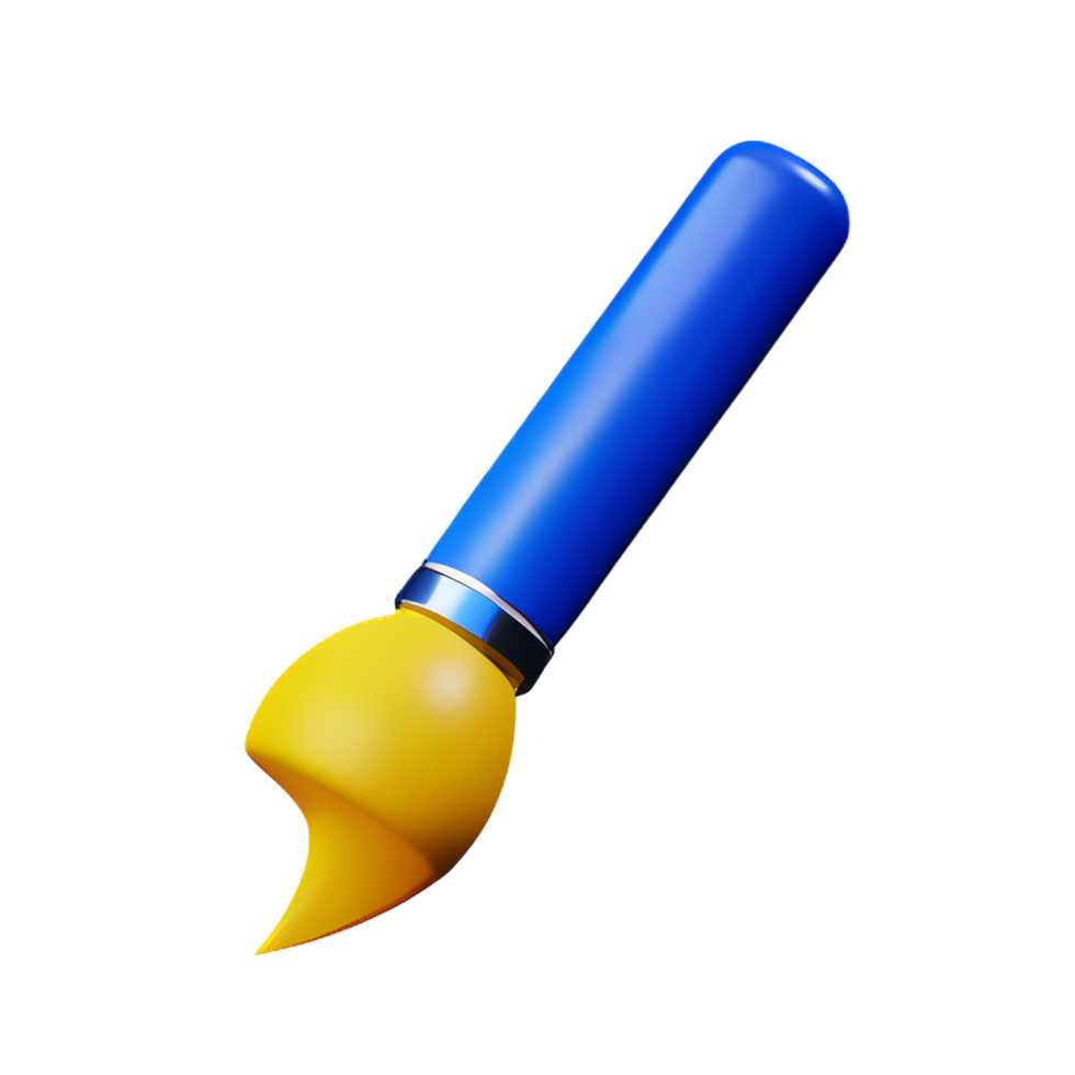 paint brush 3d rendering icon illustration png
