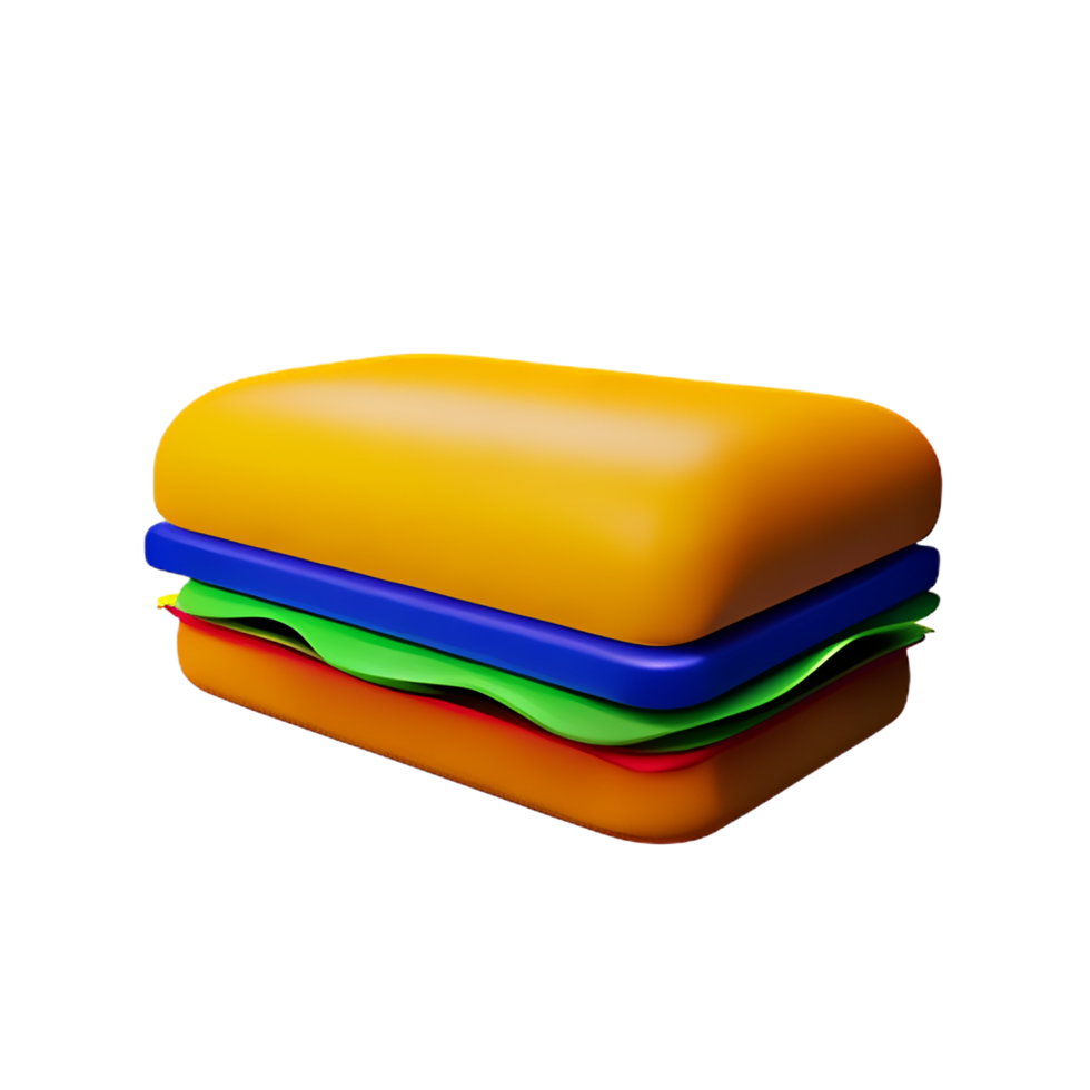 sandwich 3d rendering icon illustration png