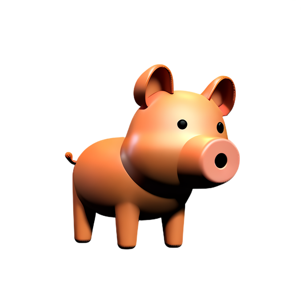 pig 3d rendering icon illustration png
