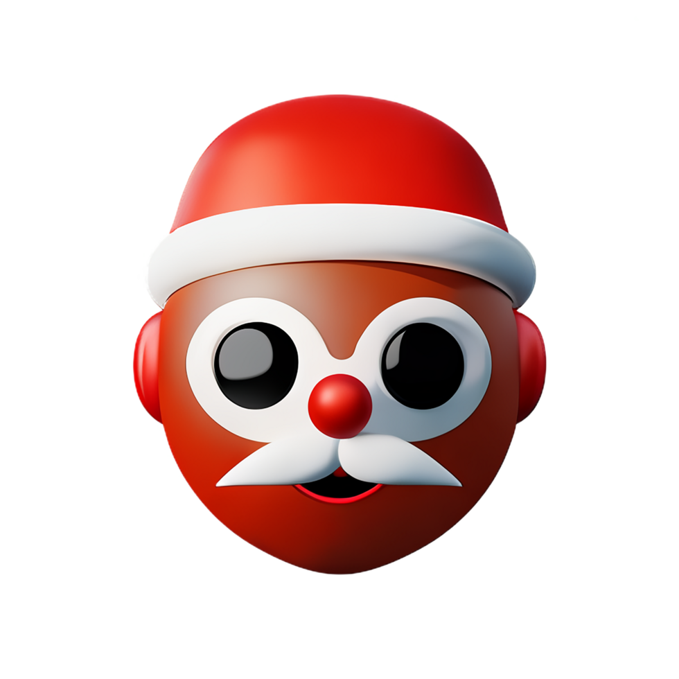 santa claus face 3d rendering icon illustration png