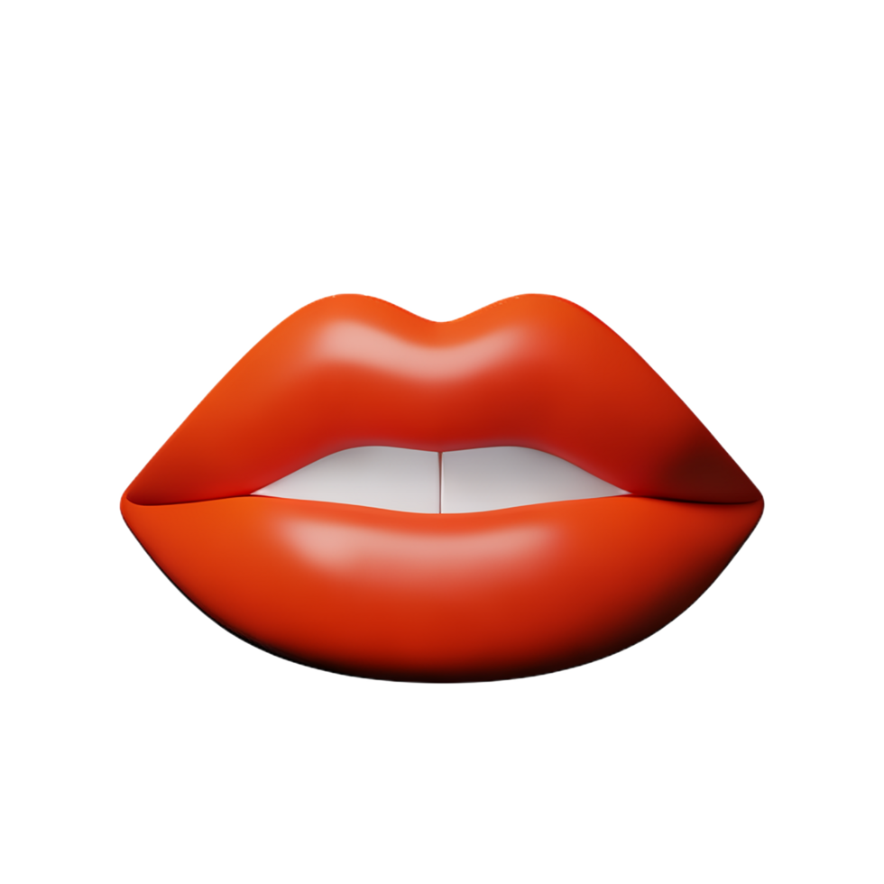 lip 3d rendering icon illustration png