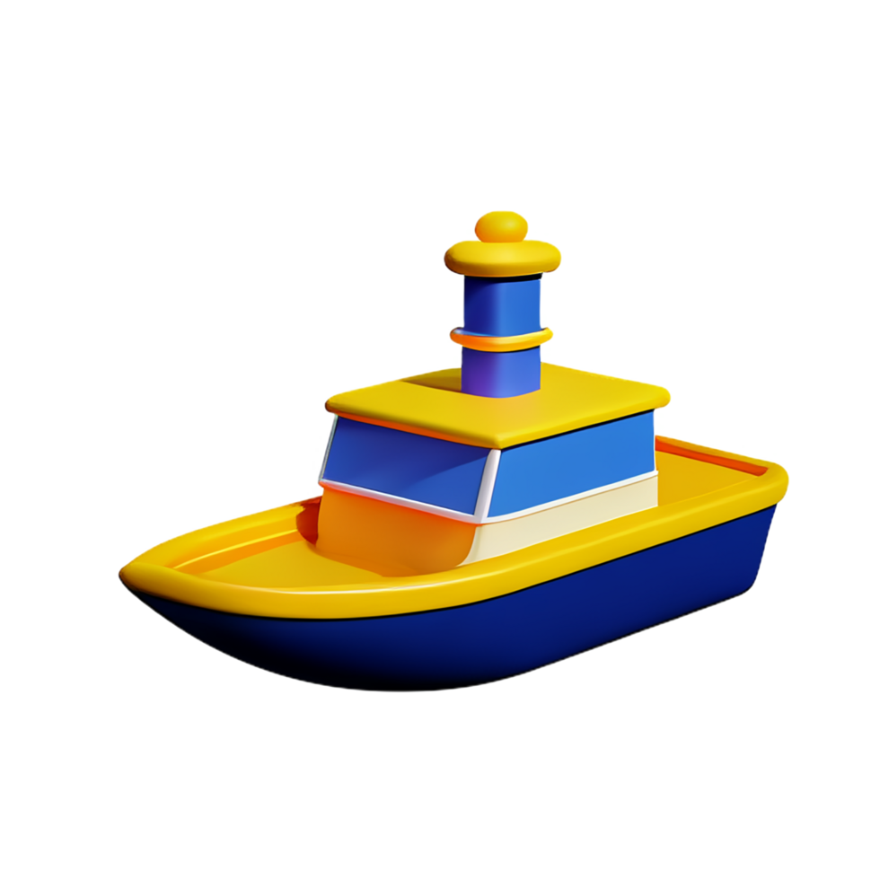 bateau 3d le rendu icône illustration png