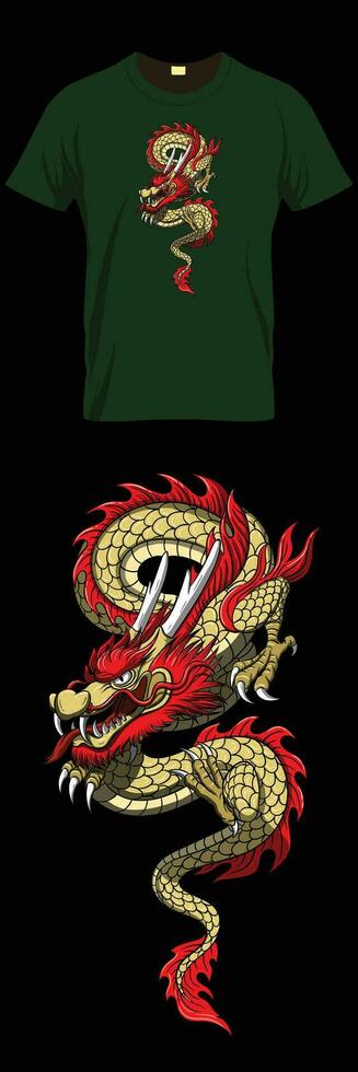 Dragon icons colorful classical t-shirt design vector