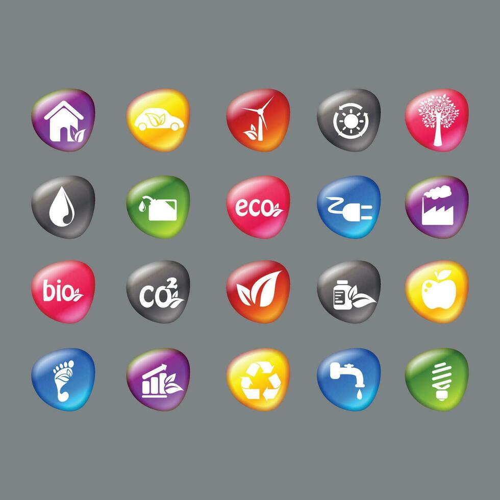 conjunto de iconos de ecología vector