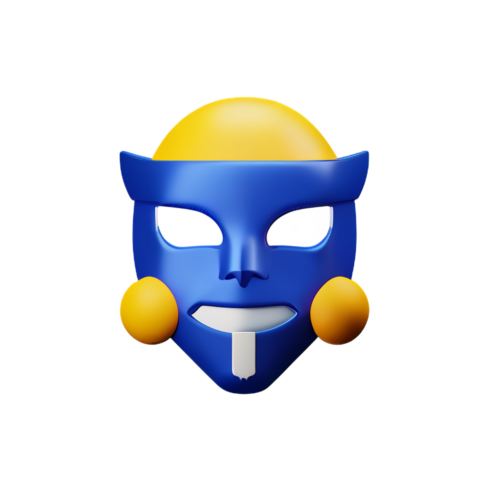 mask 3d rendering icon illustration png