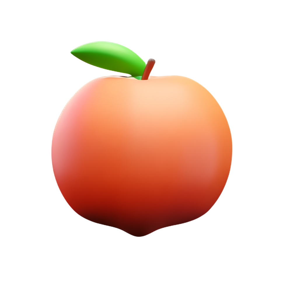 peach 3d rendering icon illustration png