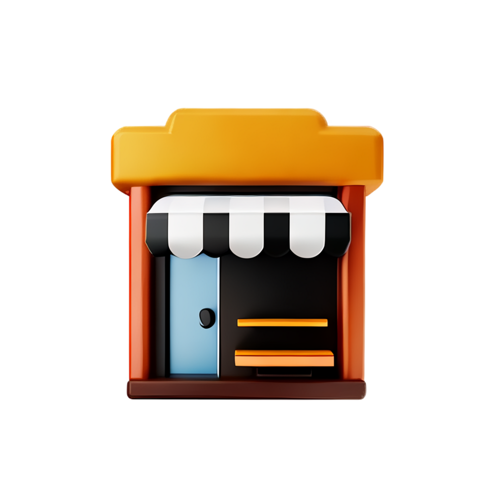 cafe 3d rendering icon illustration png