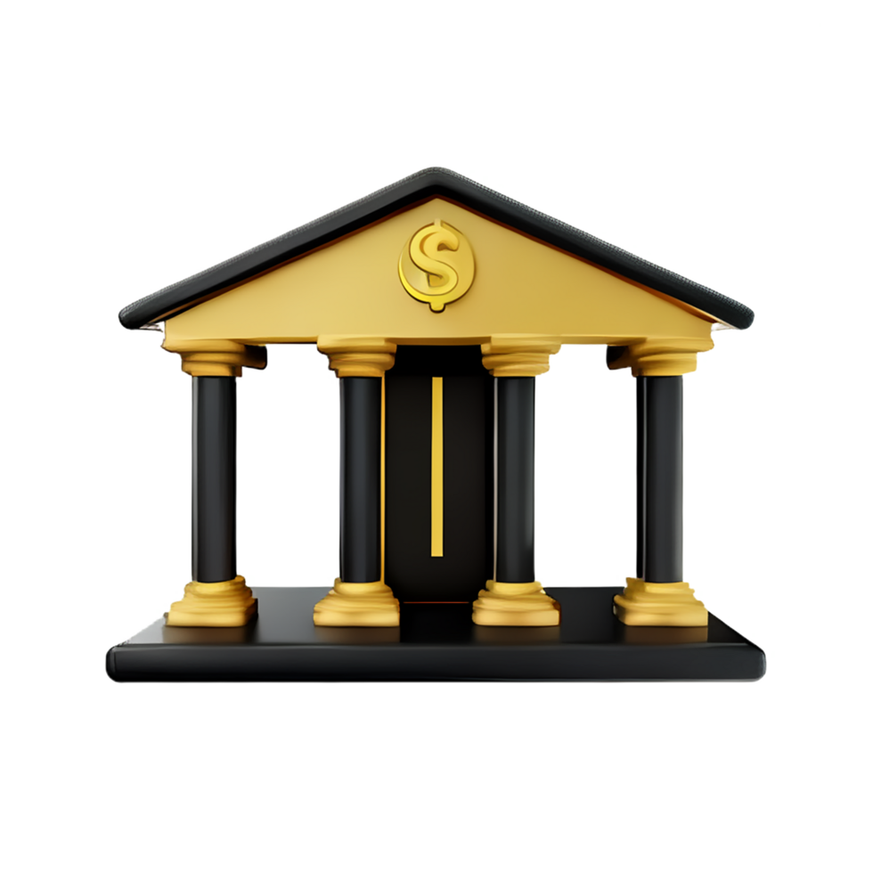 bank 3d rendering icon illustration png