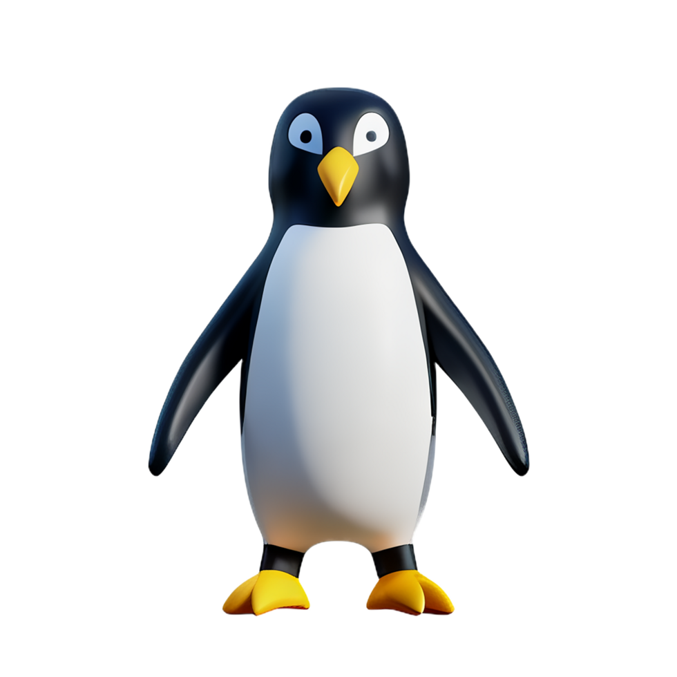 penguin 3d rendering icon illustration png