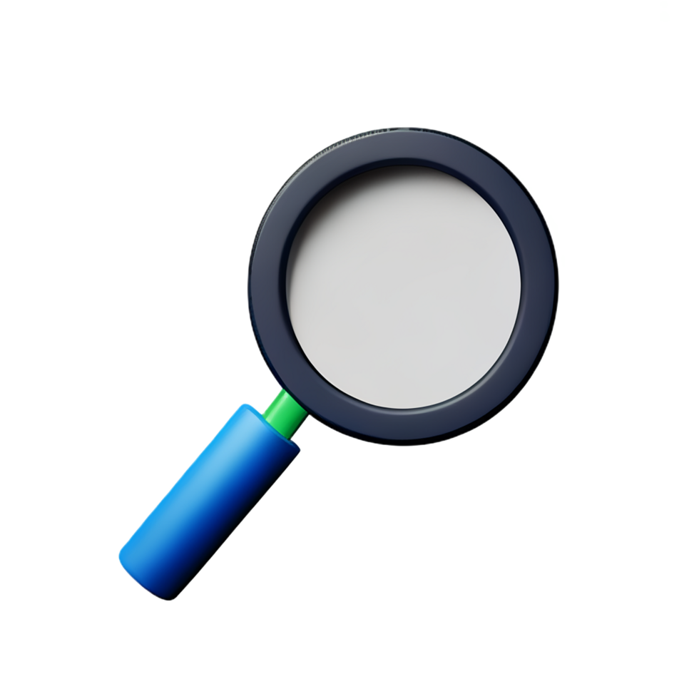 magnifying glass 3d rendering icon illustration png