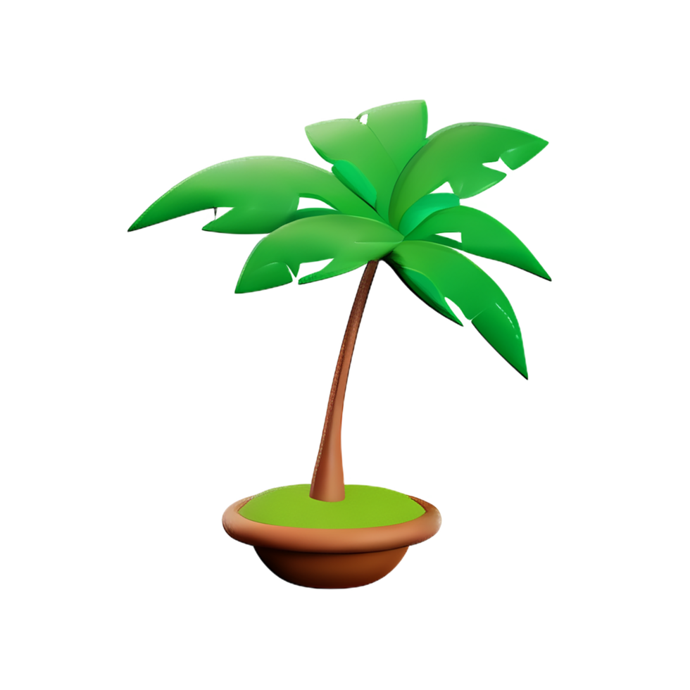 tropical leaves 3d rendering icon illustration png