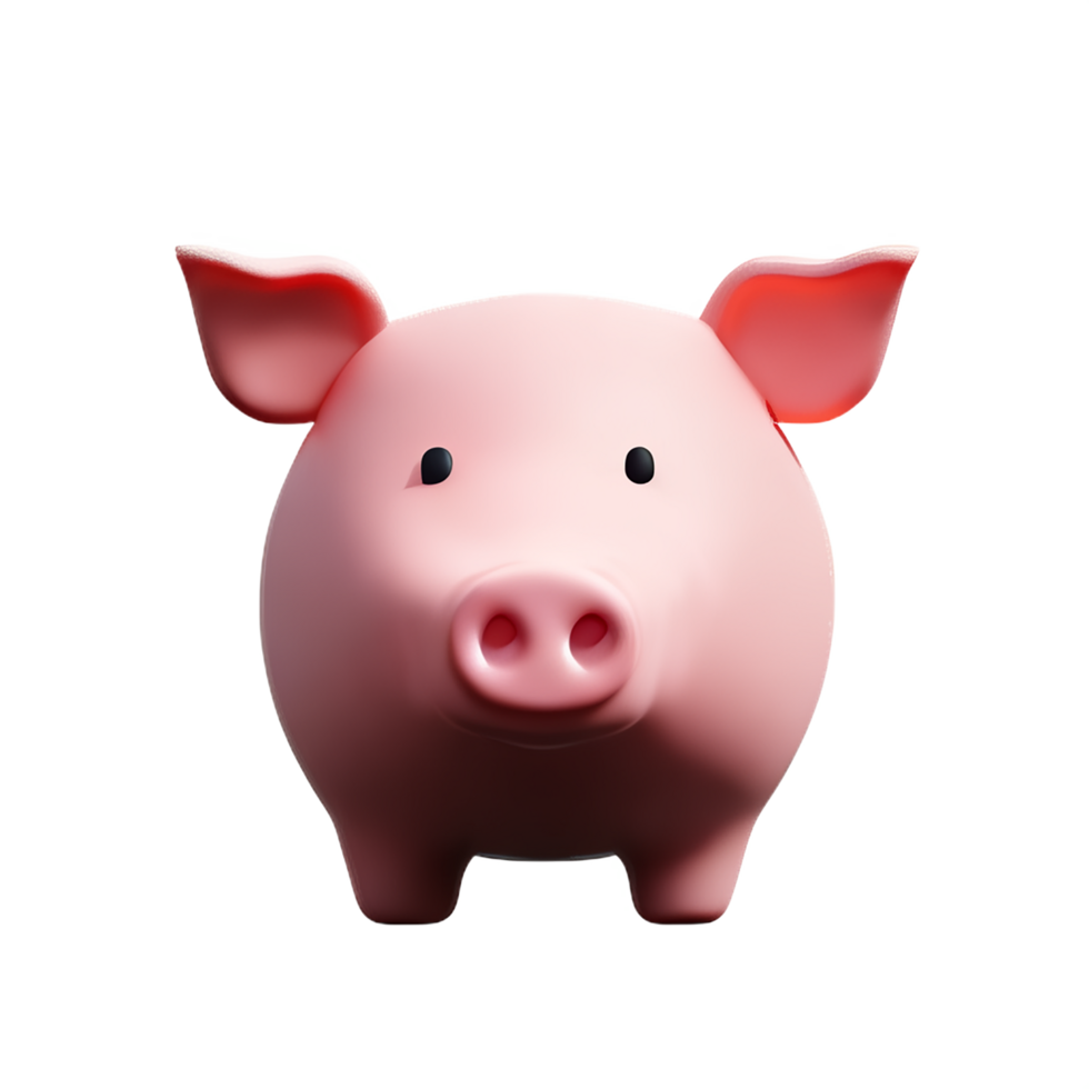 pig 3d rendering icon illustration png