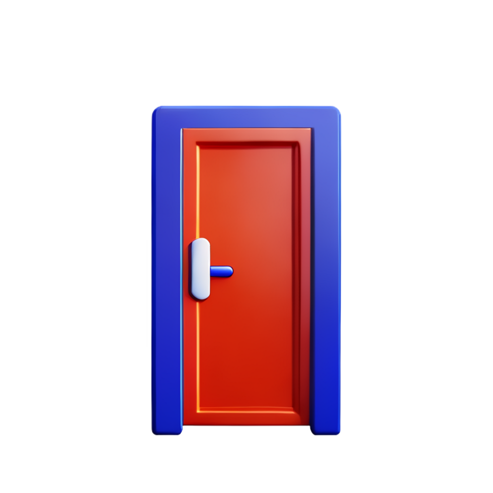 door 3d rendering icon illustration png