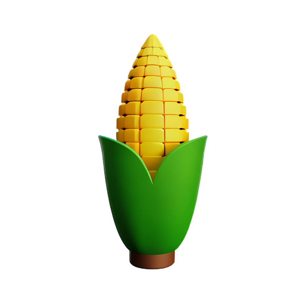 corn 3d rendering icon illustration png