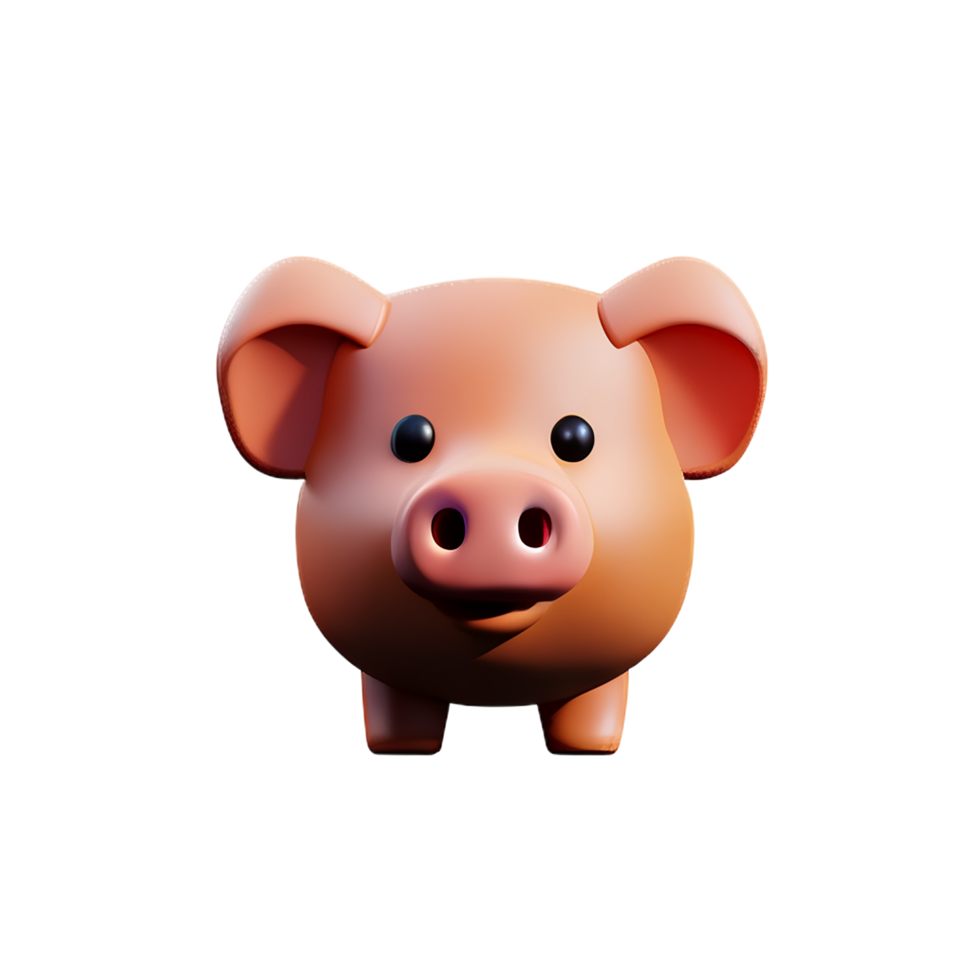 pig 3d rendering icon illustration png