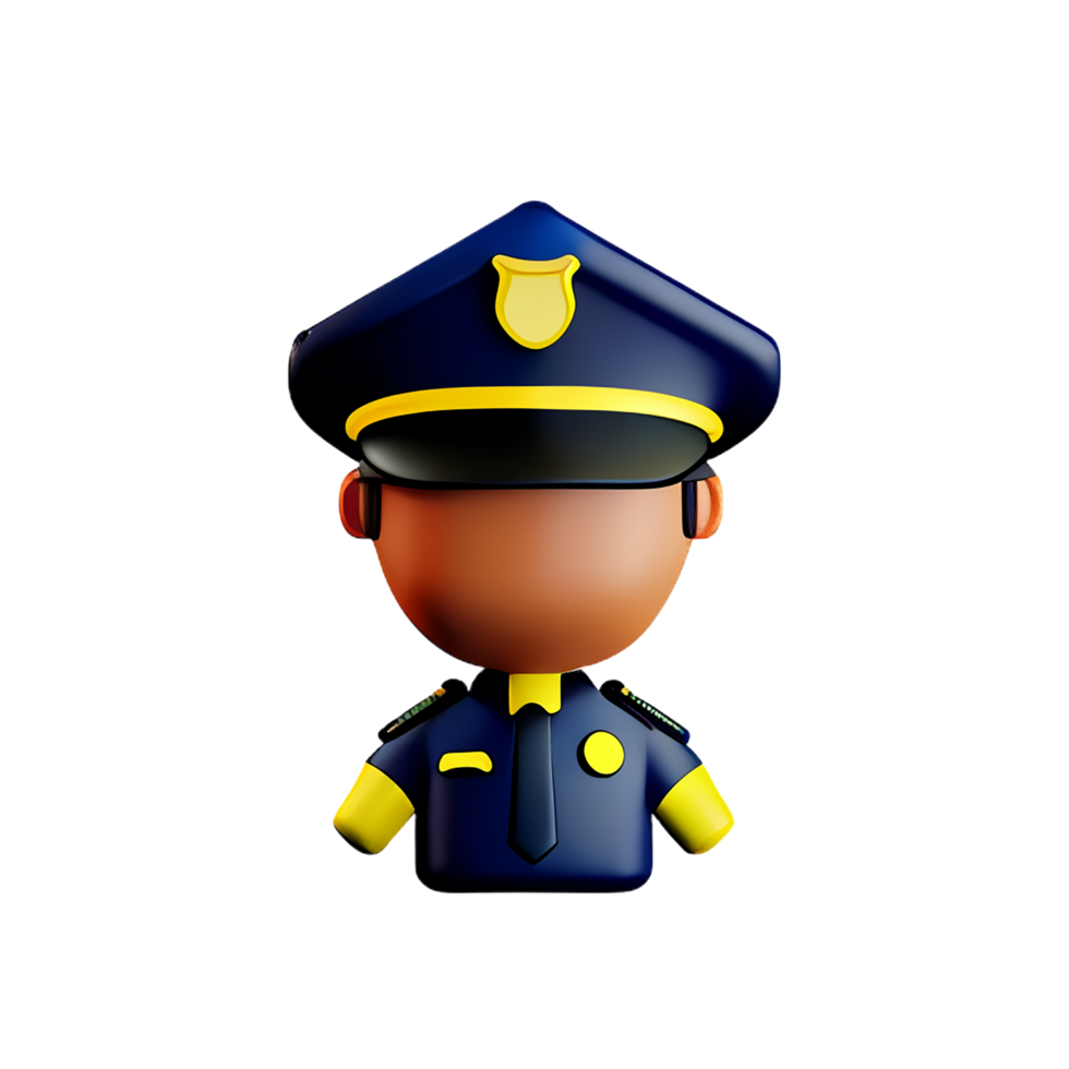 policía cara 3d representación icono ilustración png