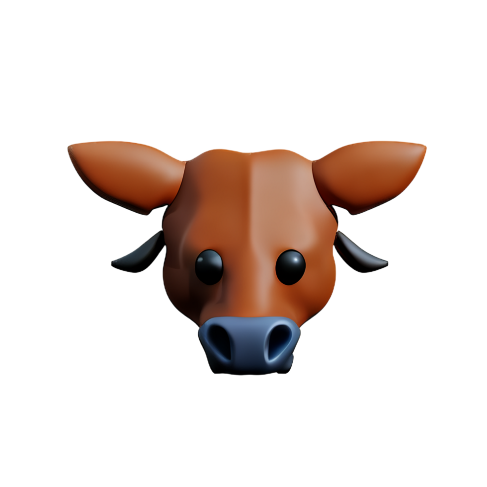 bull 3d rendering icon illustration png