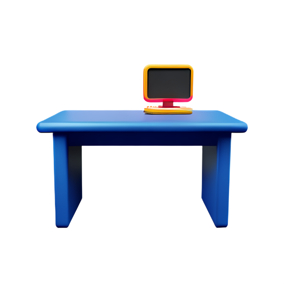 desk 3d rendering icon illustration png
