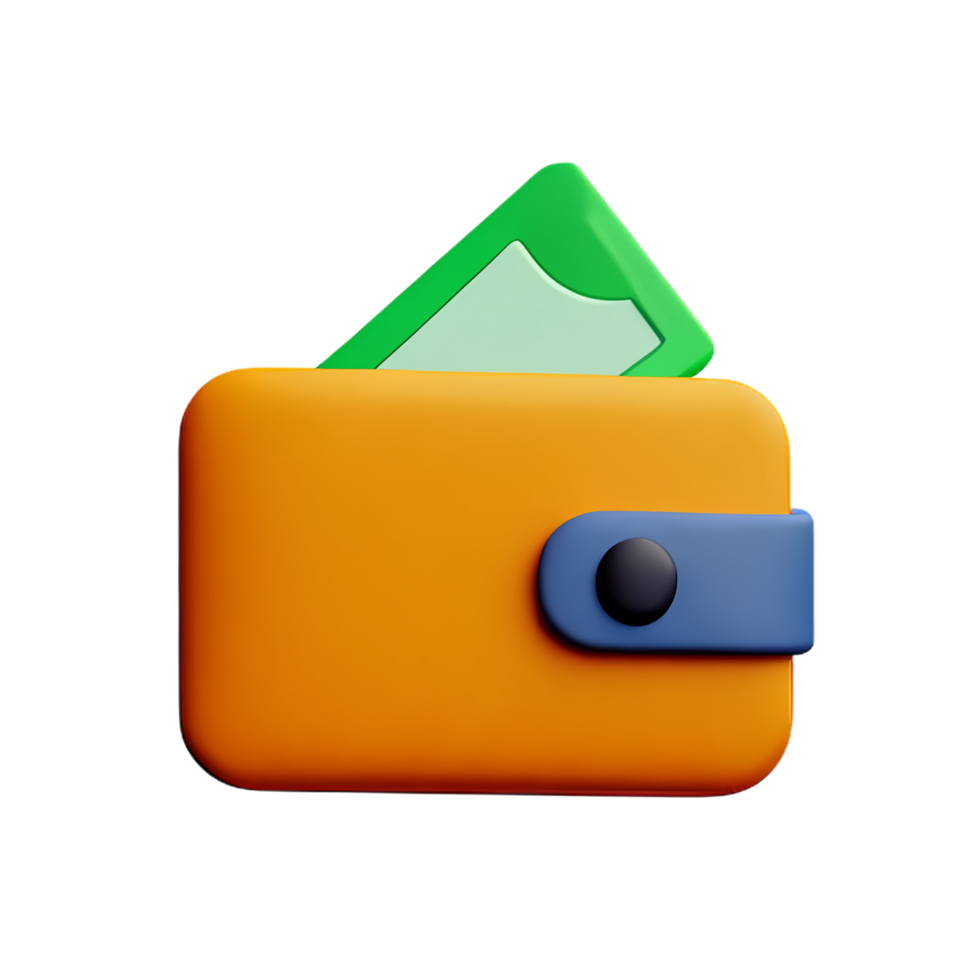 wallet 3d rendering icon illustration png