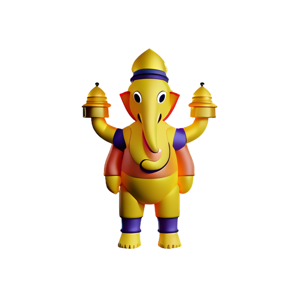 ganesha 3d rendering icon illustration png