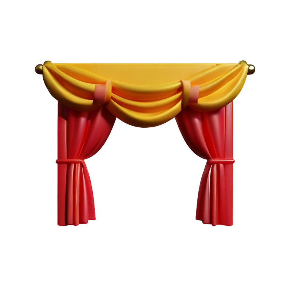 curtain 3d rendering icon illustration png