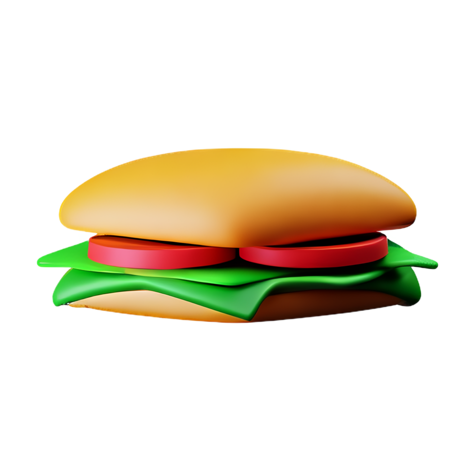 sandwich 3d rendering icon illustration png