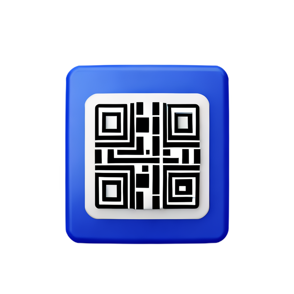 qr código 3d representación icono ilustración png