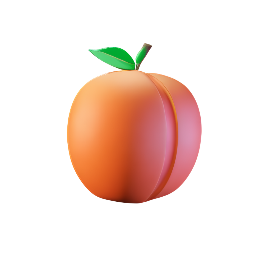 peach 3d rendering icon illustration png