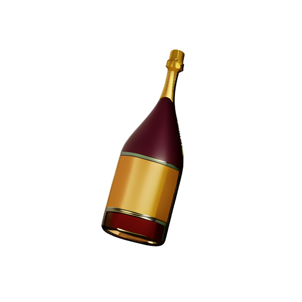 champagne 3d rendering icon illustration png