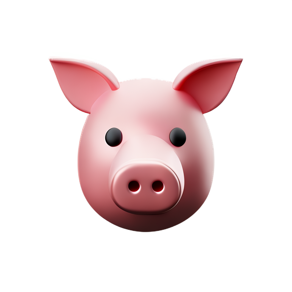 pig 3d rendering icon illustration png