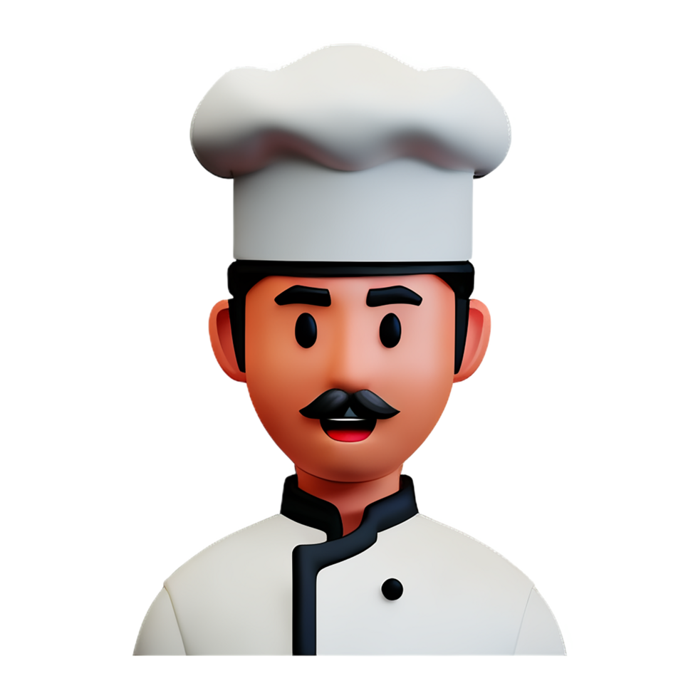 chef face 3d rendering icon illustration png