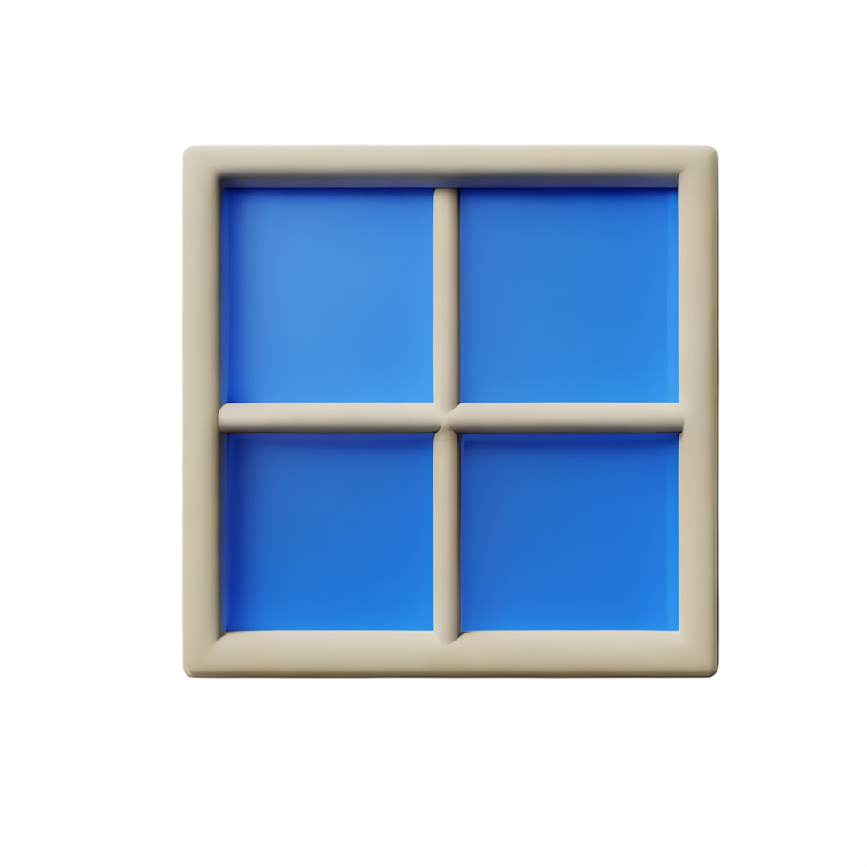 window 3d rendering icon illustration png