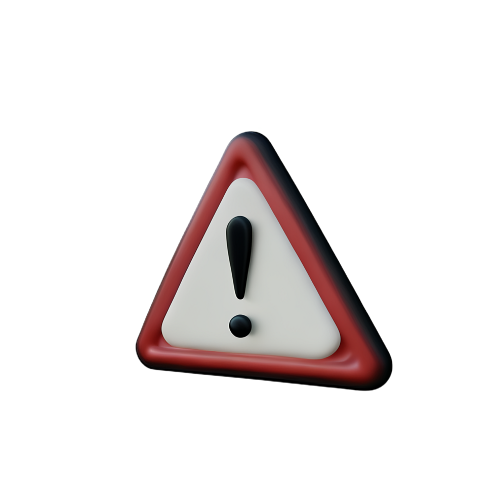 warning 3d rendering icon illustration png