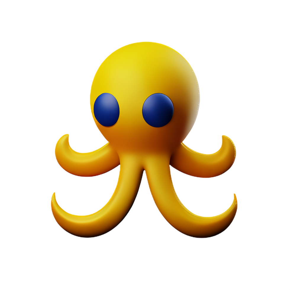 octopus 3d rendering icon illustration png