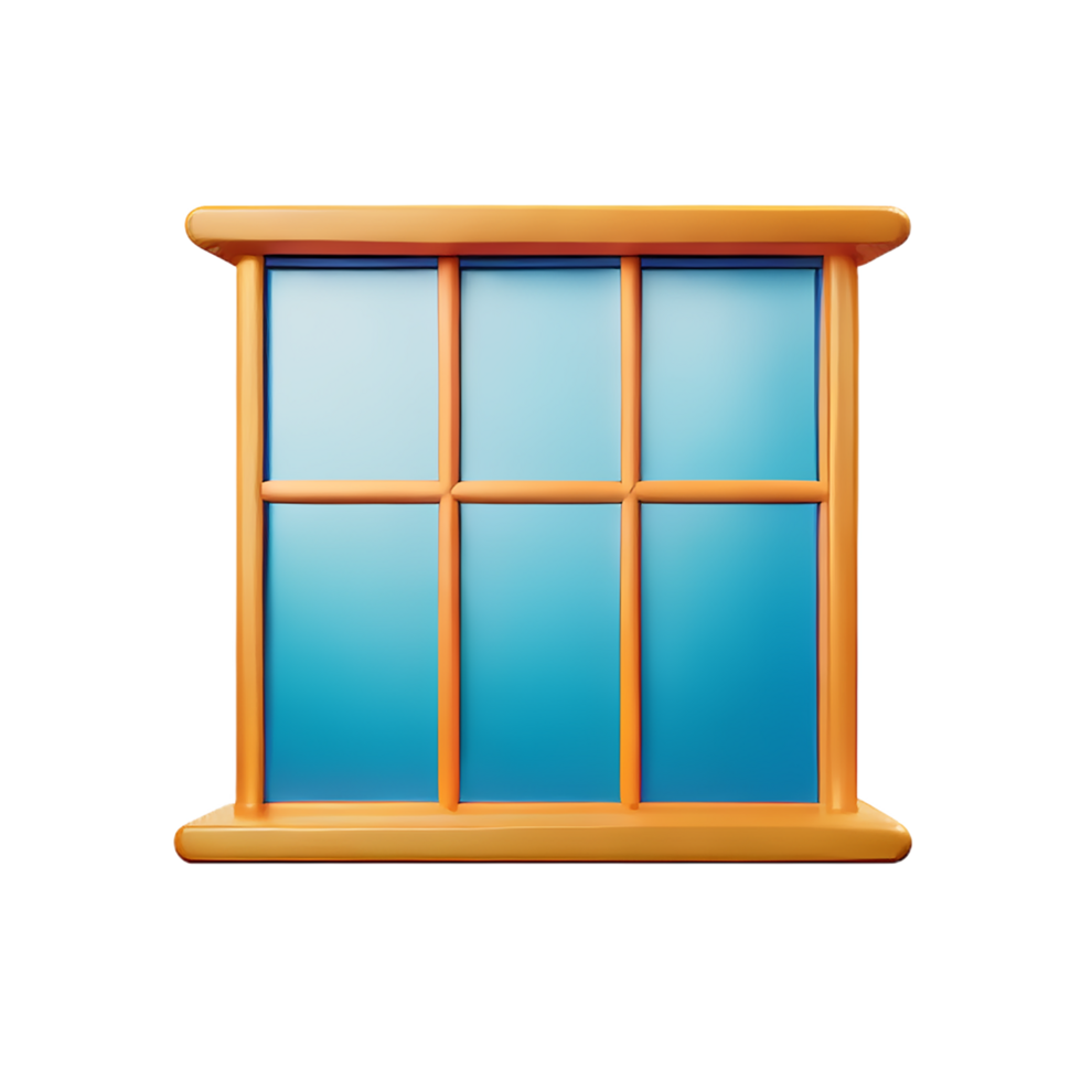 window 3d rendering icon illustration png