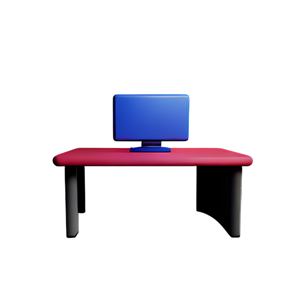 desk 3d rendering icon illustration png