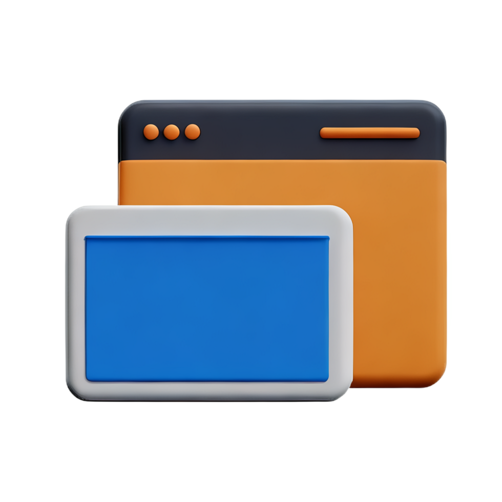 website 3d rendering icon illustration png
