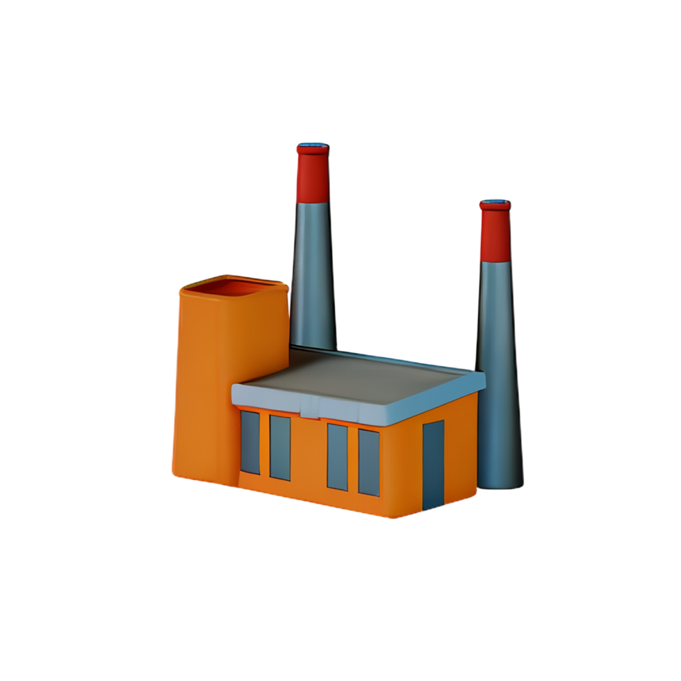 factory 3d rendering icon illustration png