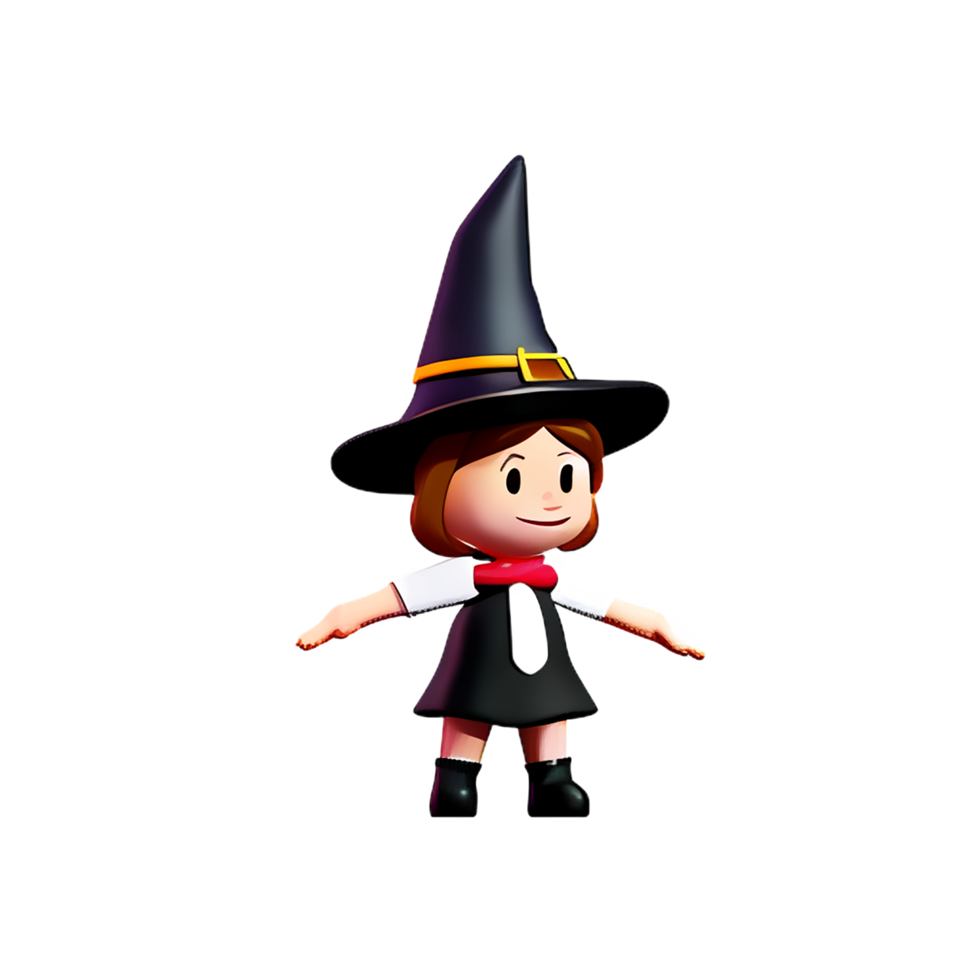 witch 3d rendering icon illustration png