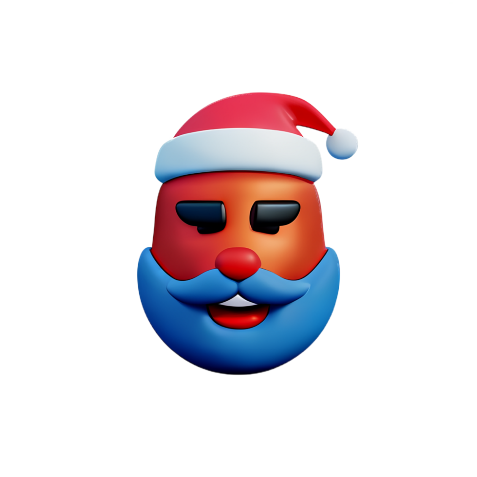 santa claus face 3d rendering icon illustration png