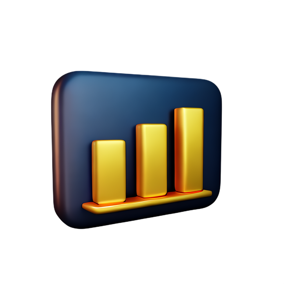 graph 3d rendering icon illustration png