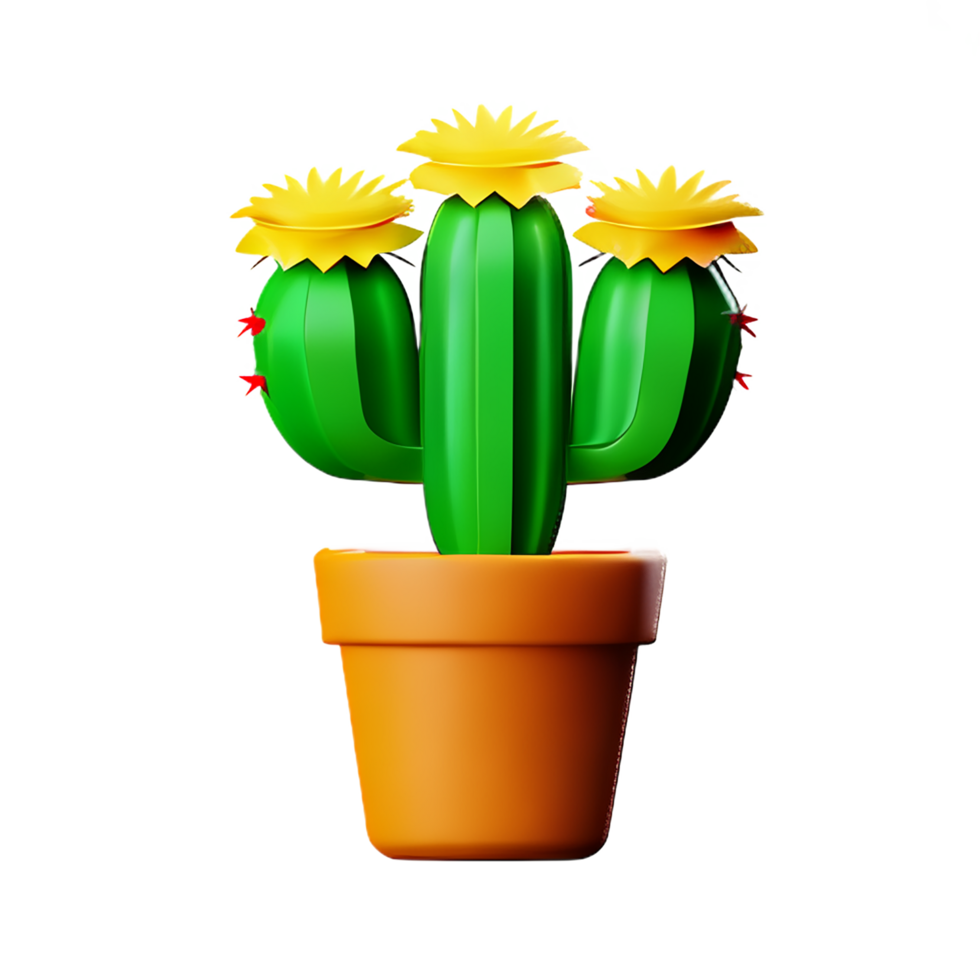 cactus 3d rendering icon illustration png