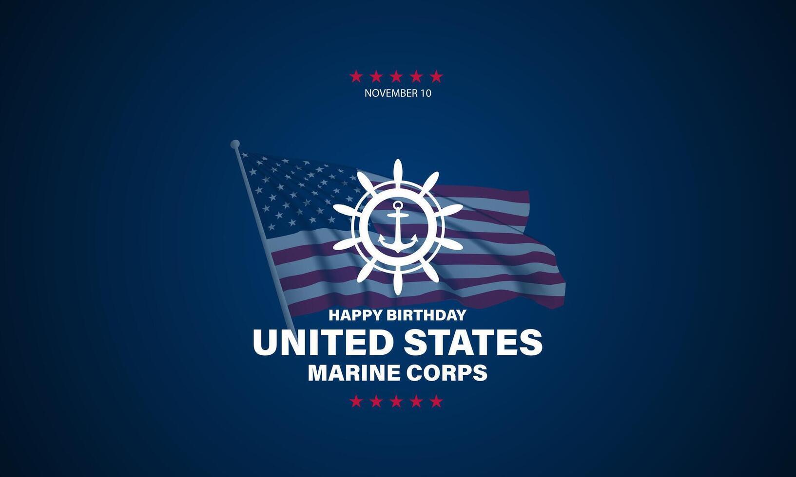 US Marine Corps Birthday November 10 Background Vector Illustration